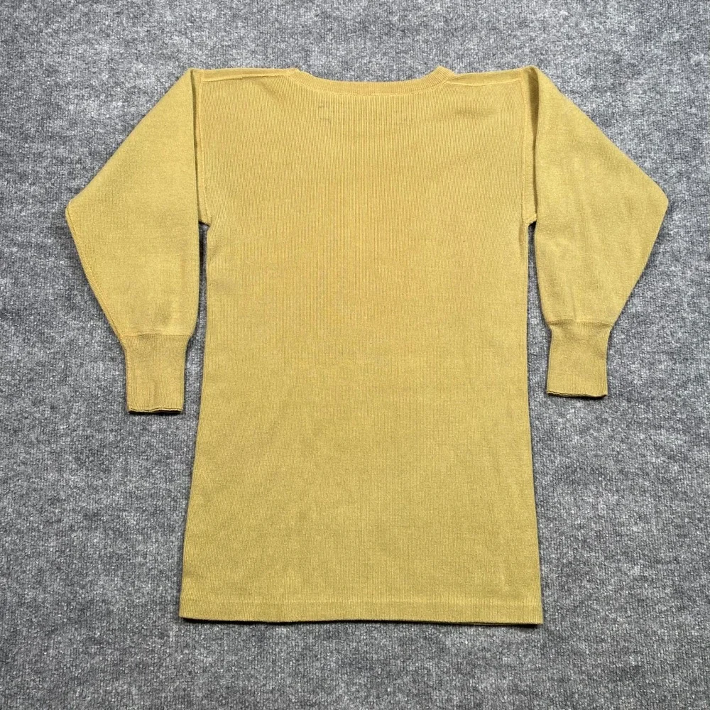 Vintage 1950 Military Wool Blend Thermal Undershirt Size 38‎ Olive Drab